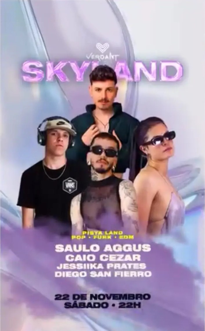 Flyer SKYLAND da Verdant com Saulo AGGUS — 22 de novembro